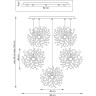 Подвес пятерной круглый LIGHTSTAR EXTRA L5PR721134 5W(led) G9 (721134 - 5 + 572154 -1) хром