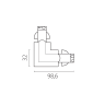 Соединение угловое LIGHTSTAR 504127-FRPS QUATTRO перекидное с подводом питания к треку 5040xx-(F)/(R) ЧЕРНЫЙ